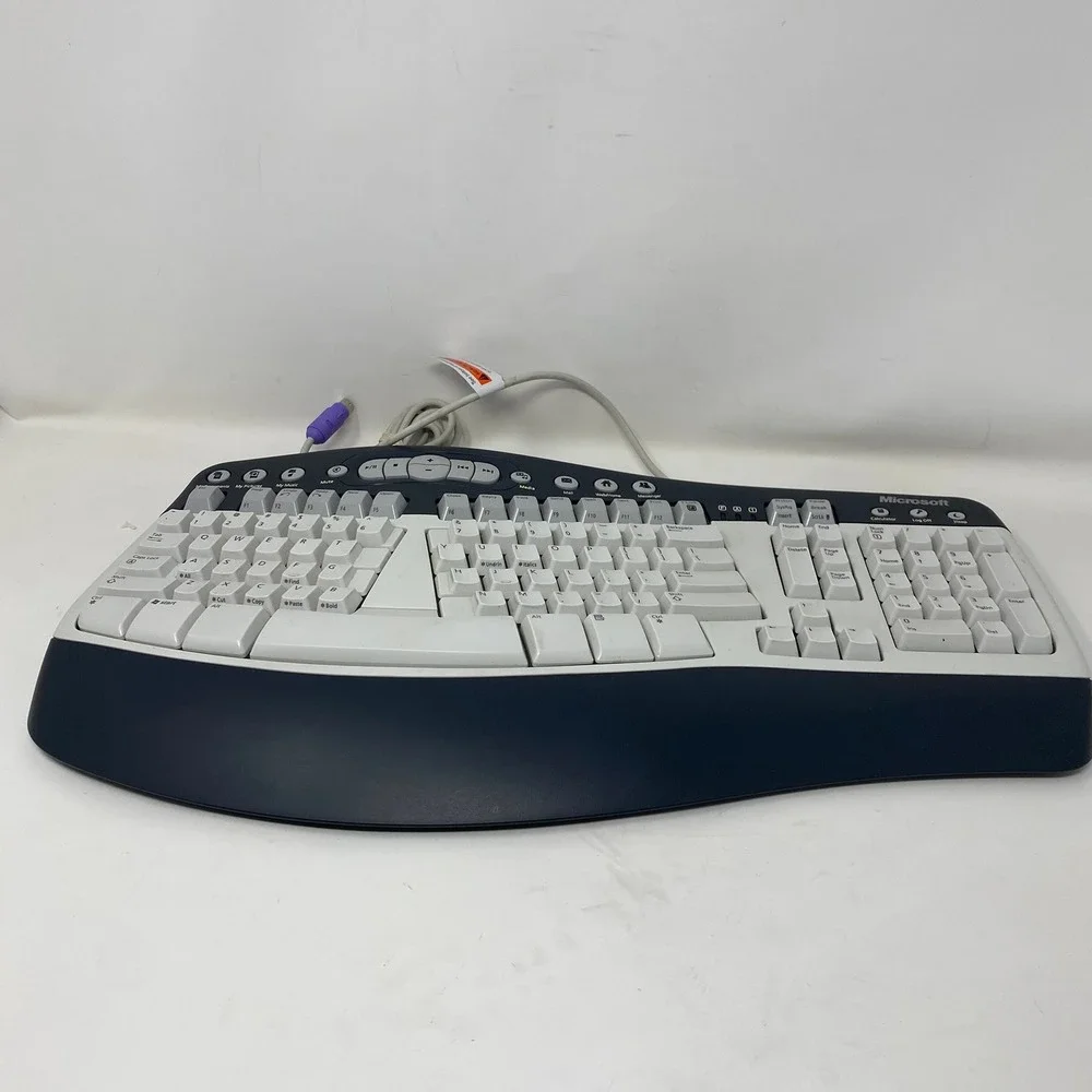 Vtg Microsoft Natural MultiMedia Keyboard 1.0A Navy Blue RT9470 Tested-Works‎